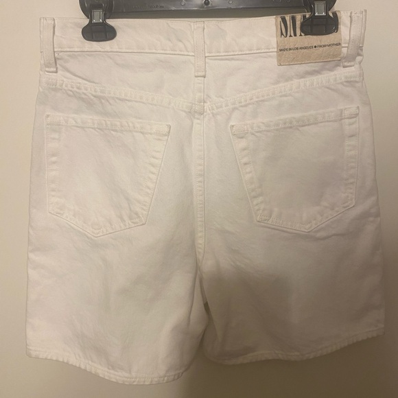 COPY - SNACKS MOTHER THE PLEATED FUN DIP DENIM JEAN SHORTS WHITE STICKY RICE SI… - Picture 6 of 9